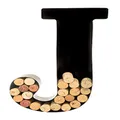 will's Wine Cork Holder - Metal Monogram Letter (J), Black, Large | Wine Lover Gifts, Housewarming, Engagement & Bridal Shower Gifts | Personalized Wall Art | Home Décor