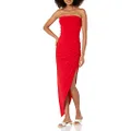 Norma Kamali Women's Strapless Side Drape Gown, Red, Large