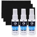 Camkix Lens and Screen Cleaning Kit - 3X Cleaning Spray, 3X Microfiber Cloth - Perfect to Clean The Lens of Your DSLR or GoPro Camera - Also Great for Your Smartphone, Tablet, Notebook, etc.