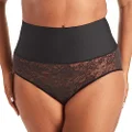 Maidenform Women's Tame Your Tummy Shaping Lace Brief with Cool Comfort Dm0051, Black Lace, Small