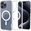 Smartish iPhone 15 Pro Max Slim Case - Gripmunk Compatible with MagSafe [Lightweight + Protective] Thin Grip Magnetic Cover with Microfiber Lining - Clearly Clear