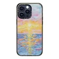 CASETiFY Impact Case for iPhone 15 Pro Max [4X Military Grade Drop Tested / 8.2ft Drop Protection/Compatible with Magsafe] - Paint Prints - Frosted Sunset - Clear Black