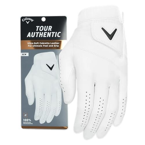 Callaway Golf 2022 Tour Authentic Glove (White, Standard Large, Worn on Left Hand)