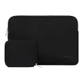 MOSISO Laptop Sleeve Compatible with MacBook Air 13 inch M3 A3113 M2 A2681 M1 A2337 A2179 A1932 / Pro 13 M2 M1 A2338 A2251 A2289 A2159 A1989 A1706 A1708, Neoprene Bag with Small Case, Black