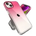 Speck Clear iPhone 15 Plus & 14 Plus Case - Drop Protection, Scratch Resistant Dual Layer Slim Phone Case for 6.7" iPhones - Anti-Yellowing & Anti-Fade Case - Ombre Digital Pink Fade/Clear GemShell