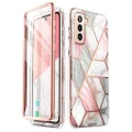i-Blason Cosmo Case for Samsung Galaxy S22 Plus (2022), Slim Stylish Protective Bumper Case with Built-in Screen Protector (Marble)