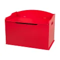 KidKraft Austin Wooden Toy Box/Bench with Safety Hinged Lid - Red, Gift for Ages 3+, Amazon Exclusive