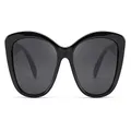 (56 Millimeters, Black) - FEISEDY Polarised Vintage Sunglasses American Square Jackie O Cat Eye Sunglasses B2451