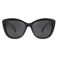 (56 Millimeters, Black) - FEISEDY Polarised Vintage Sunglasses American Square Jackie O Cat Eye Sunglasses B2451