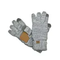 C.C Unisex Cable Knit Winter Warm Anti-Slip Touchscreen Texting Gloves, 2 Tone Gray