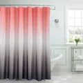 Creative Home Ideas - Textured Fabric Shower Curtain Set, Includes 12 Easy Glide Metal Rings, Modern Bathroom Décor, Machine Washable, Measures 70" x 72", Coral/Grey Ombre
