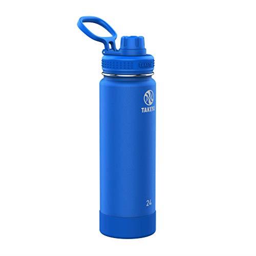 Takeya Actives Insulated Stainless Steel Water Bottle with Spout Lid, 24 Ounce, Cobalt