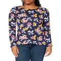 Joules Women's Harbour Print Long Sleeve Jersey Top Navy Floral 6