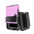 BELTRON Case with Clip for Galaxy Z Flip 3 5G, Slim Fit Tough Protective Cover with Rotating Belt Hip Holster Combo and Built in Kickstand for Samsung Galaxy Z Flip3 (-F711 2021) - Pink Lavender