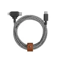 Native Union Belt Cable Duo – 5ft Ultra-Strong Braided Universal Charging with Recycled Materials 2-in-1 Multi-Device MFi Certified Connectors for Lightning & Type-C Devices (Zebra) (BELT-CCL-ZEB-NP)
