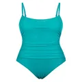 Hilor Women's One Piece Swimsuit Shirred Tummy Control Swimwear Classic Slimming Bathing Suits Monokini, Bluebird Blue, 16
