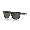 Ray-Ban Rbr0501s Boyfriend Reverse Square Sunglasses, Black/Dark Green, 56 mm