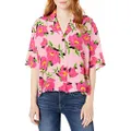 The Kooples Women's Women's Button Down Blouse with a Peony Flower Print, pink/black, 2