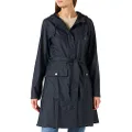 RAINS Curve W Jacket - Waterproof Jacket for Women Coat with Belt, Navy, X-Small