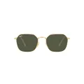 Ray-Ban Rb3694 Jim Square Sunglasses, Gold/Green, 55 mm