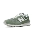 New Balance Unisex-Adult 574 V2 Familiar Ground Sneaker, Green/White, 11.5 Wide Women/10 Men