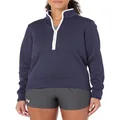 Under Armour Women's Standard Storm SweaterFleece Half Zip, (410) Midnight Navy/White/Metallic Silver, Medium