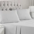 Mellanni Bed Sheet Set - Brushed Microfiber 1800 Bedding - Wrinkle, Fade, Stain Resistant - 4 Piece (Queen, Light Gray)