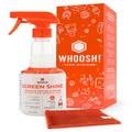 Screen Cleaner Kit by WHOOSH! - Best for Smartphones, iPads, Eyeglasses, e-Readers, Touchscreen & TVs - Includes 1 Unit of 500ml/16.9 fl oz (14x14) W! Cloth + Bonus (6x6) W!Cloth