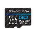 TEAMGROUP GO Card 256GB Micro SD Card for GoPro & Action Cameras, MicroSDXC UHS-I U3 High Speed Flash Memory Card with Adapter for Outdoor, Sports, 4K Shooting TGUSDX256GU303