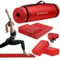 HemingWeigh 6-Piece Yoga Set, Includes Exercise Yoga Mat with Carry Strap, 2 Yoga Blocks, Yoga Towel and Hand Towel, Yoga Strap