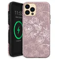 Velvet Caviar Designed for iPhone 13 Pro Max Case Floral [10ft Drop Tested] Compatible with MagSafe - Protective Microfiber Lining (Purple, Rose Gold)