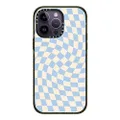 CASETiFY Impact iPhone 14 Pro Max Case [4X Military Grade Drop Tested / 8.2ft Drop Protection] - Check II - Baby Blue Twist - Glossy Black