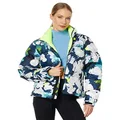 The North Face 1996 Retro Nuptse Jacket Summit Navy Abstract Floral Print LG