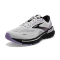 Brooks Women s Adrenaline GTS 23 Supportive Running Shoe, Grey/Black/Purple, 9 US