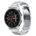 V-MORO Strap Compatible with Galaxy Watch 46mm(2019) Band with Clips No Gaps Solid Stainless Steel Bracelet for Samsung Galaxy Watch 46mm(2019) Silver
