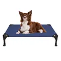 Veehoo Cooling Elevated Dog Bed, Portable Raised Pet Cot with Washable & Breathable Mesh, No-Slip Feet Durable Dog Cots Bed for Indoor & Outdoor Use, Medium, Blue