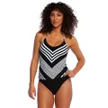 La Blanca Women's V-Neck Halter Tankini Swimsuit Top, Black//fine line, 4