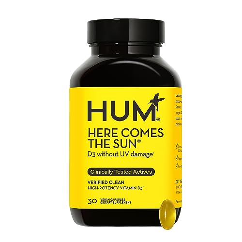 HUM Here Comes The Sun - Immune Support Supplement - 2000 IU Vitamin D3 to Support Radiant Skin, Mood, Bone Health & Immunity - Highly Potent, Vegan Formula (30 Softgels)