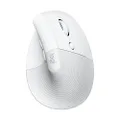 Logitech Lift Vertical Ergonomic Mouse, Wireless, Bluetooth or Logi Bolt USB Receiver, Quiet clicks, 4 Buttons, Compatible with Windows/macOS/iPadOS, Laptop, PC - Pale Grey