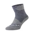 SEALSKINZ Unisex Waterproof All Weather Ankle Length Sock, Navy Blue/Grey Marl, Medium