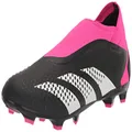 adidas Unisex Predator Accuracy.3 Firm Ground Soccer Shoe, Black/White/Team Shock Pink (Laceless), 8.5 US Men