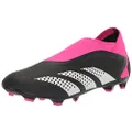 adidas Unisex Predator Accuracy.3 Firm Ground Soccer Shoe, Black/White/Team Shock Pink (Laceless), 8.5 US Men