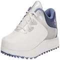 Under Armour Women's Charged Breathe 2 Spikeless Cleat Golf Shoe, (100) White/Metallic Silver/Baja Blue, 7.5 US
