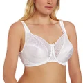 Playtex Secrets Love My Curves Signature Floral Underwire Full Coverage Bra #4422, White, 34D