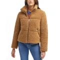 Levi's Women's Breanna Puffer Jacket (Standard and Plus Sizes), Chestnut Sherpa, Large