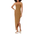 Norma Kamali Women's Strapless Side Drape Gown, Woods, Large