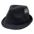 DECKY Melton Fedora Hat, Black, Large/X-Large