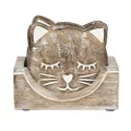 Sass & Belle Wooden Carved Cat Coaster (Set of 6)