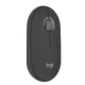 Logitech Pebble Mouse 2 M350s Fine Wireless Bluetooth, Portable, Lightweight, Customizable Buttons, Discrete Clicks, Easy-Switch Windows/MacOS/iPadOS/Android/ChromeOS - Graphite