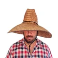 Men's Crushed Safari Straw Sun Hat,Life Guard Hat,Gardening,Safari Out Door (Dark Natural)